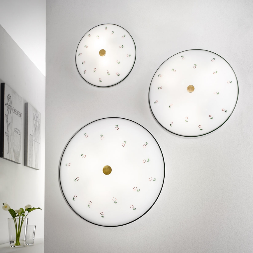 Kolarz 731.U12.4.70 - Stropna svjetiljka NONNA 2xE14/60W/230V Ø 32 cm zelena/mesing