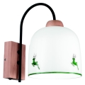 Kolarz A1352.61.G.100 - Zidna lampa NONNA 1xE27/60W/230V jeleni hrast/bijela/zelena