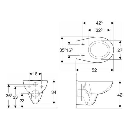Kolo K93101000 - Zidna WC školjka Rimfree Rekord keramika/bijela