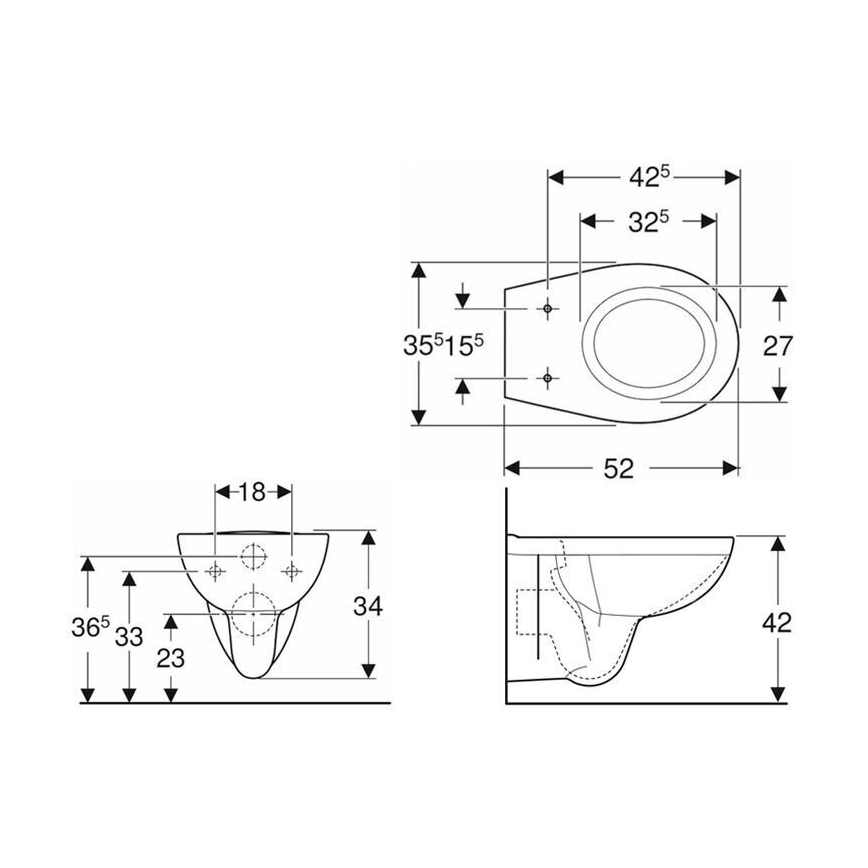 Kolo K93101000 - Zidna WC školjka Rimfree Rekord keramika/bijela