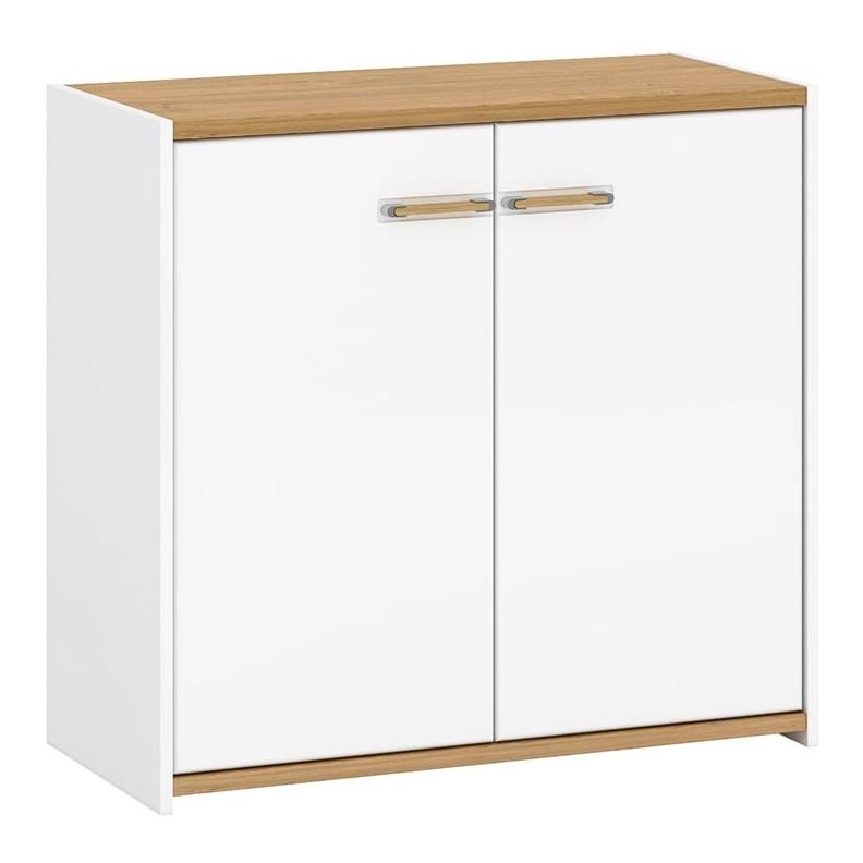 Komoda ANTHO 85x90 cm bijela/prirodni hrast