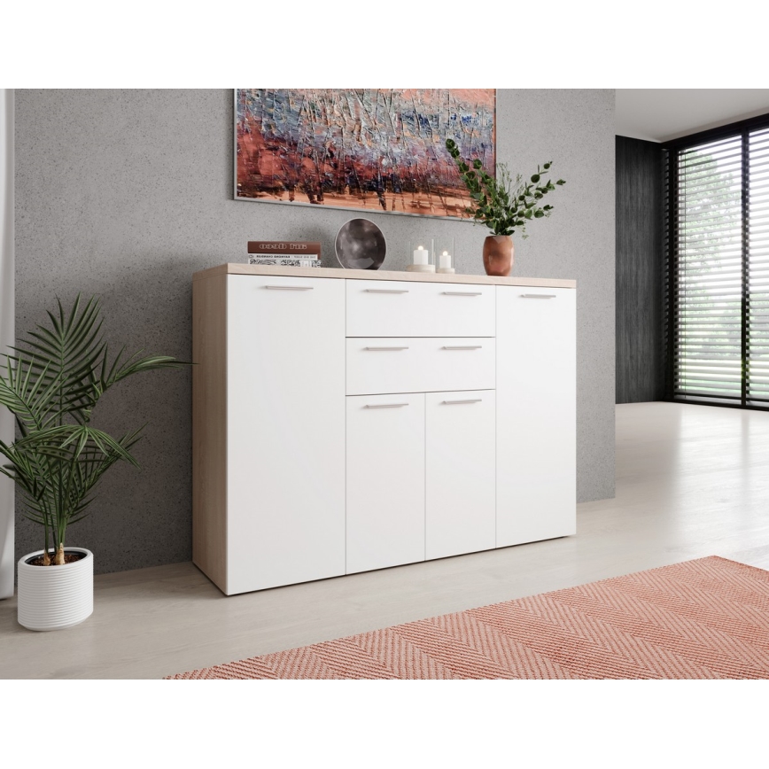 Komoda BRUNO hrast sonoma/bijela