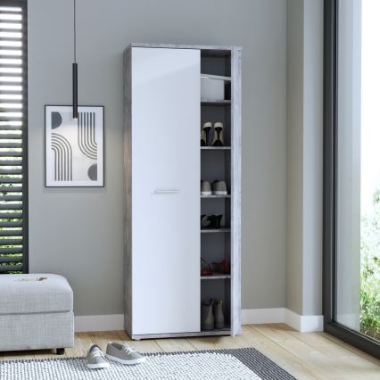 Komoda/Cipelarnik SIMO bijela/siva (beton)