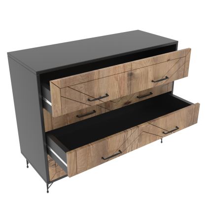 Komoda COMFORT 100x80 cm smeđa/crna
