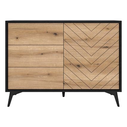 Komoda DIAMOND 77x104 cm crna/hrast evoke