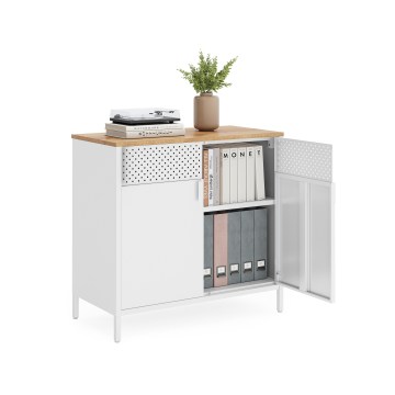 Komoda FIRA 80x40 cm bijela/hrast