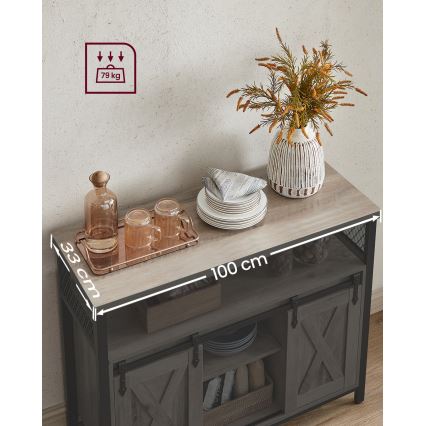 Komoda s kliznim vratima FIRA taupe/crna