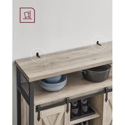 Komoda s kliznim vratima FIRA taupe/crna