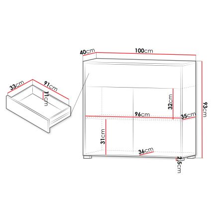 Komoda GESITA 93x100 cm kašmir