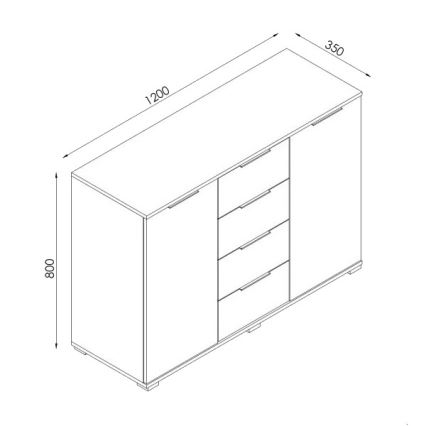 Komoda HOPE 120x78x35 hrast sonoma