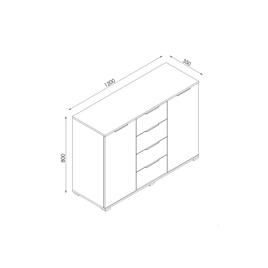 Komoda HOPE 120x78x35 hrast sonoma