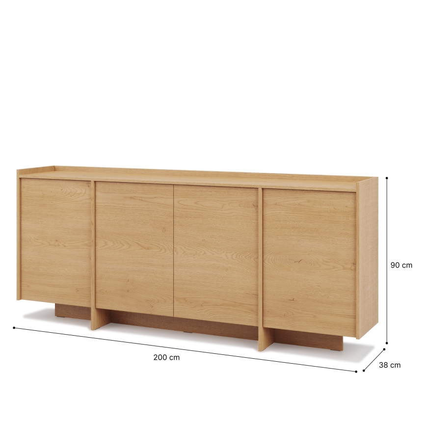 Komoda KEMI 200x90x38 hrast Cremona