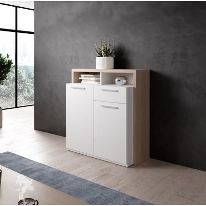 Komoda LEBY hrast sonoma/bijela