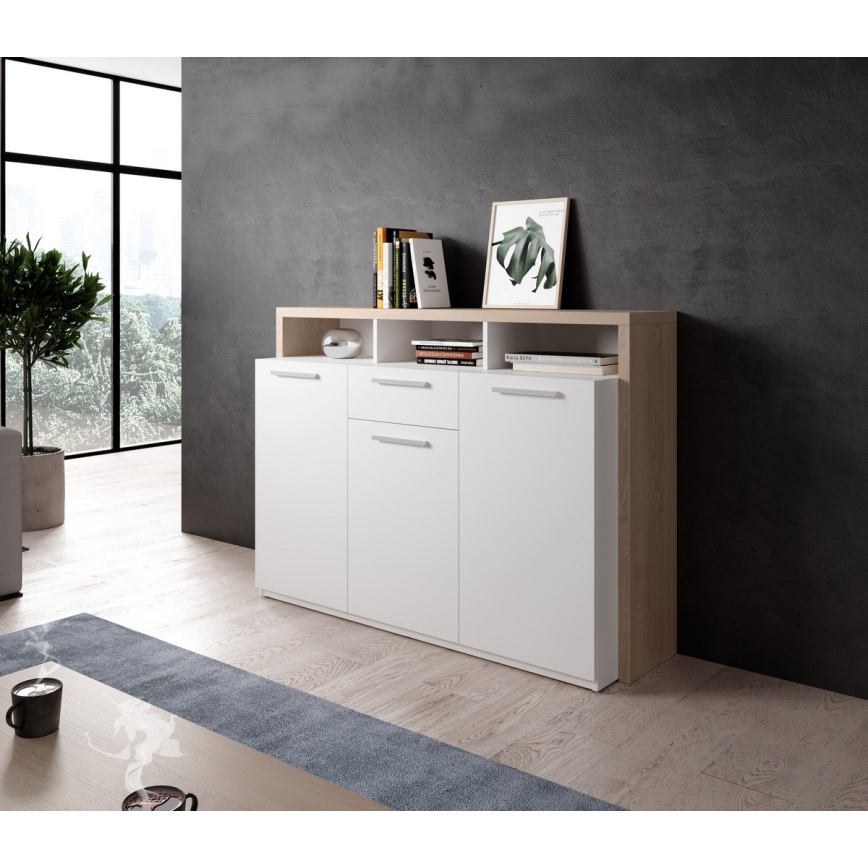Komoda LEBY hrast sonoma/bijela
