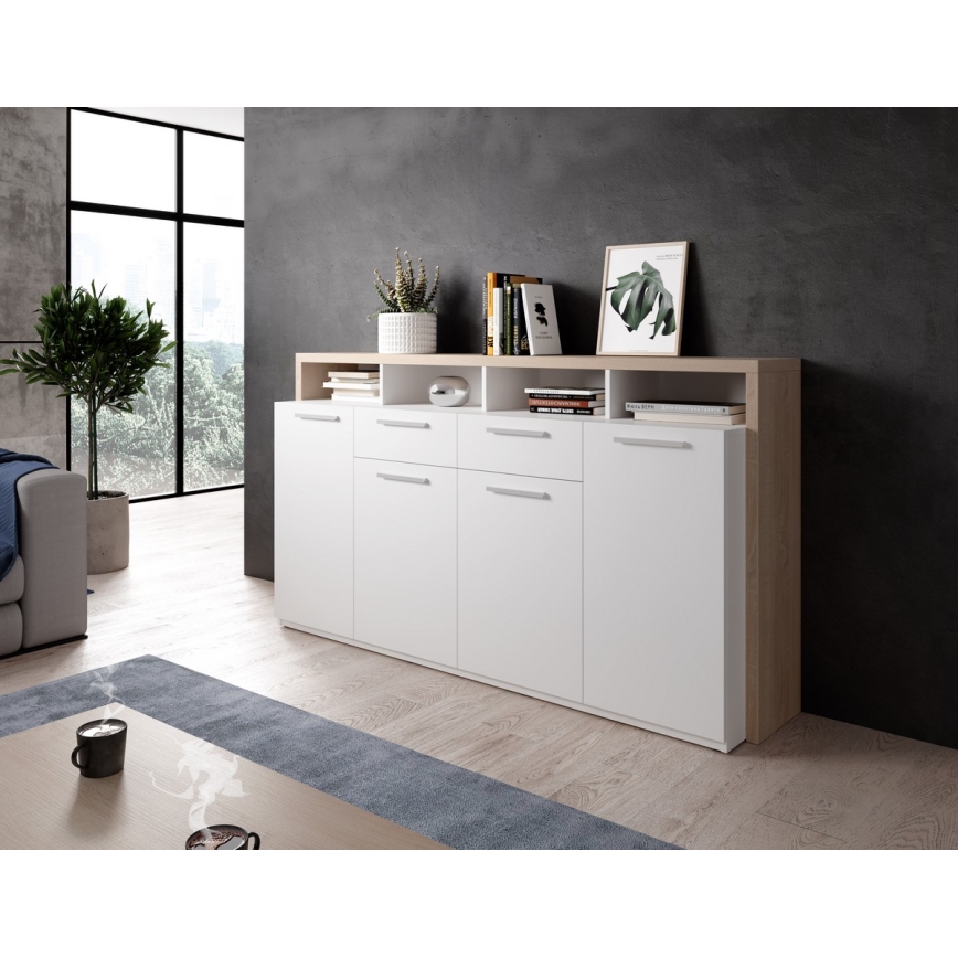 Komoda LEBY hrast sonoma/bijela