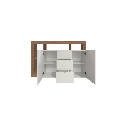Komoda LENOR 146x93x42 cm bijela/hrast