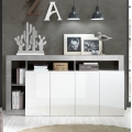 Komoda LENOR 184x93x42 cm bijela/siva beton