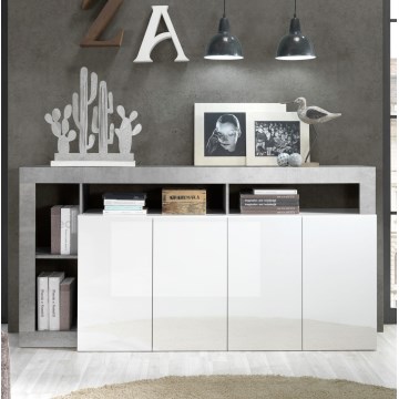 Komoda LENOR 184x93x42 cm bijela/siva beton