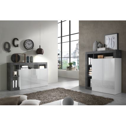 Komoda LENOR bijela/antracit