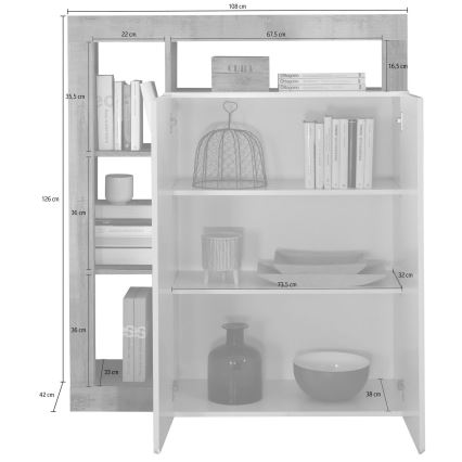 Komoda LENOR bijela/antracit