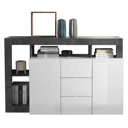 Komoda LENOR bijela/antracit