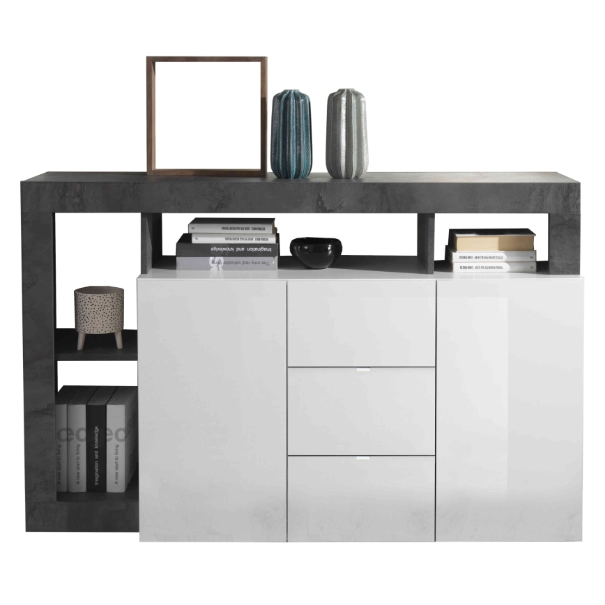 Komoda LENOR bijela/antracit