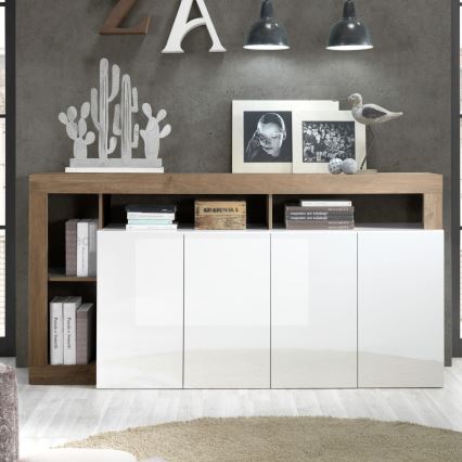 Komoda LENOR bijela/hrast