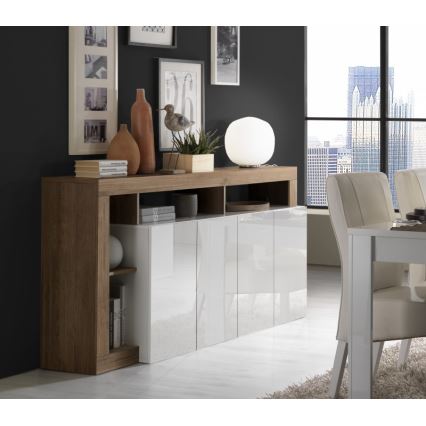 Komoda LENOR bijela/hrast