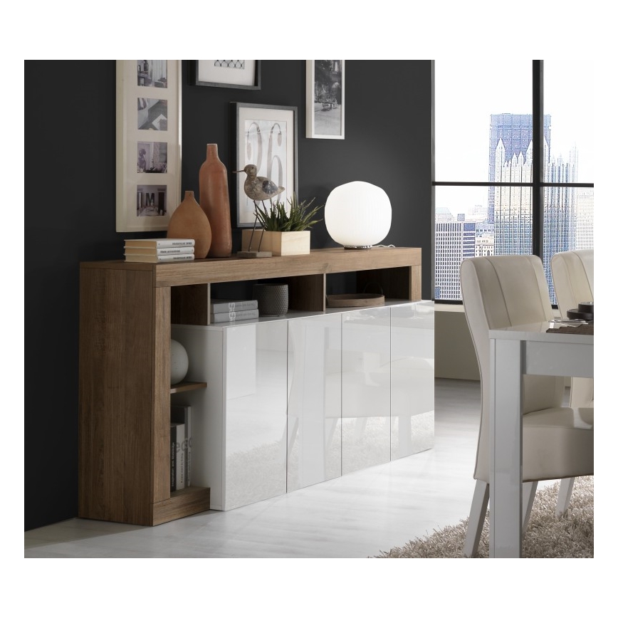 Komoda LENOR bijela/hrast