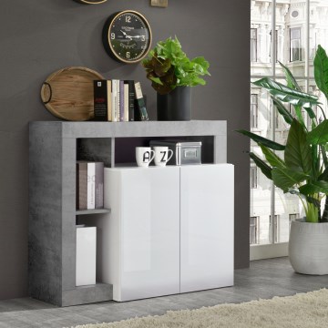Komoda LENOR bijela/siva beton