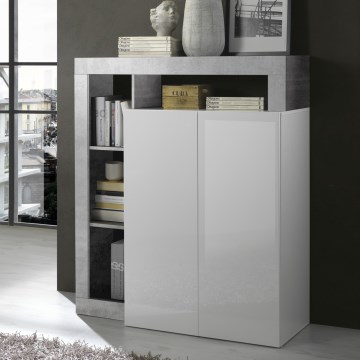 Komoda LENOR bijela/siva beton