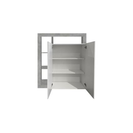 Komoda LENOR bijela/siva beton