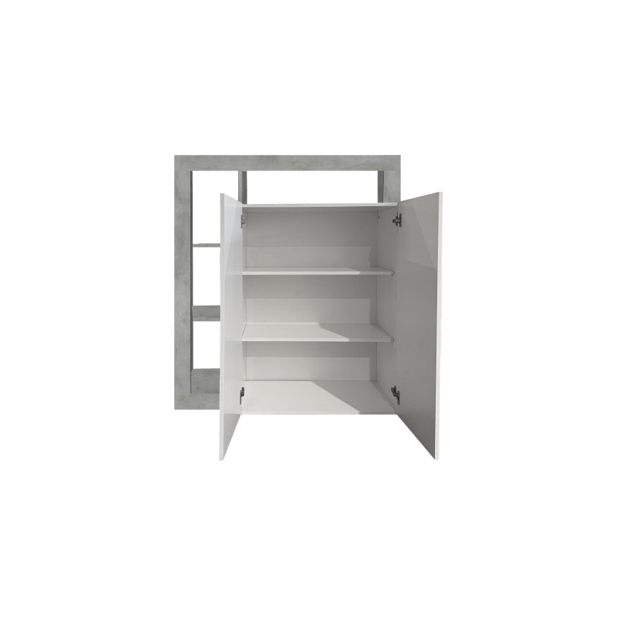 Komoda LENOR bijela/siva beton