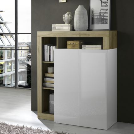 Komoda LENOR bijela/smeđa