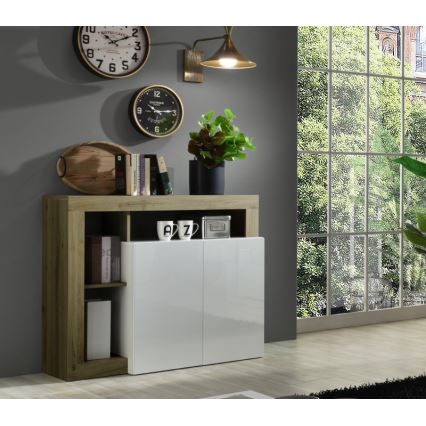 Komoda LENOR bijela/smeđa