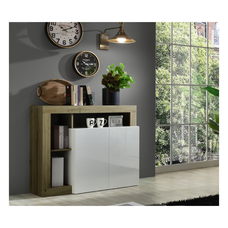 Komoda LENOR bijela/smeđa