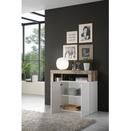 Komoda LENOR bijela/smeđa