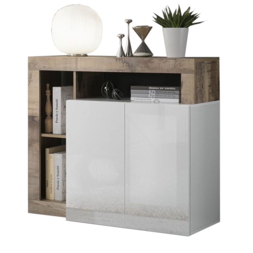 Komoda LENOR bijela/smeđa