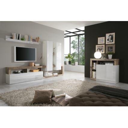 Komoda LENOR bijela/smeđa