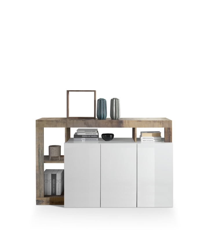 Komoda LENOR bijela/smeđa