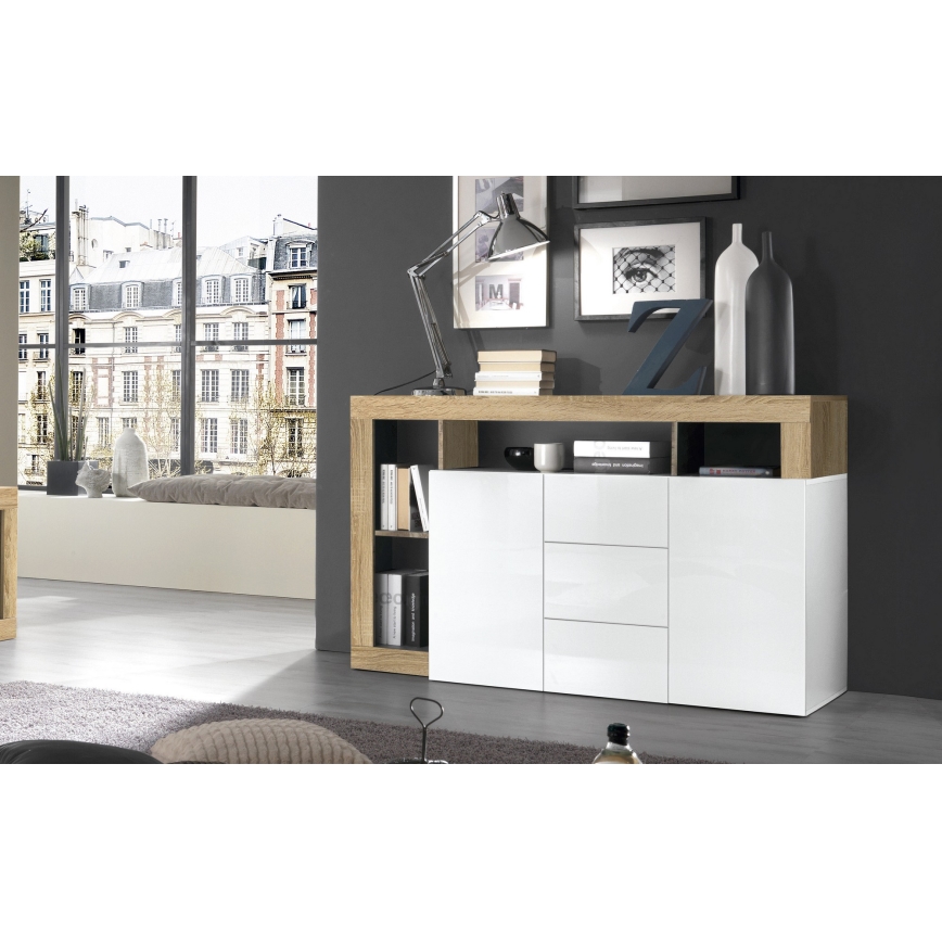 Komoda LENOR bijela/smeđa