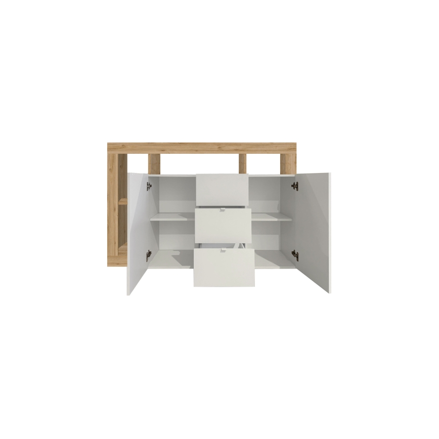 Komoda LENOR bijela/smeđa