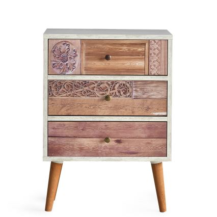 Komoda LIZA 68x50 bijela/smeđa