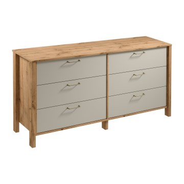Komoda MENTA 170x81x47 cm hrast wotan/siva
