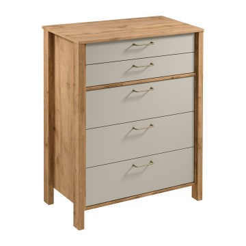 Komoda MENTA 90x108x47 cm hrast Wotan/siva