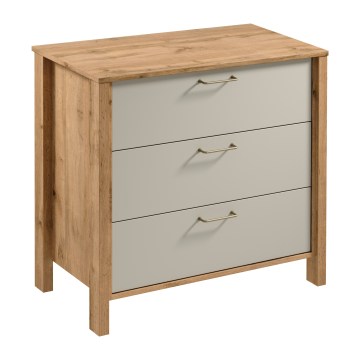 Komoda MENTA 90x81x47 cm hrast wotan/siva