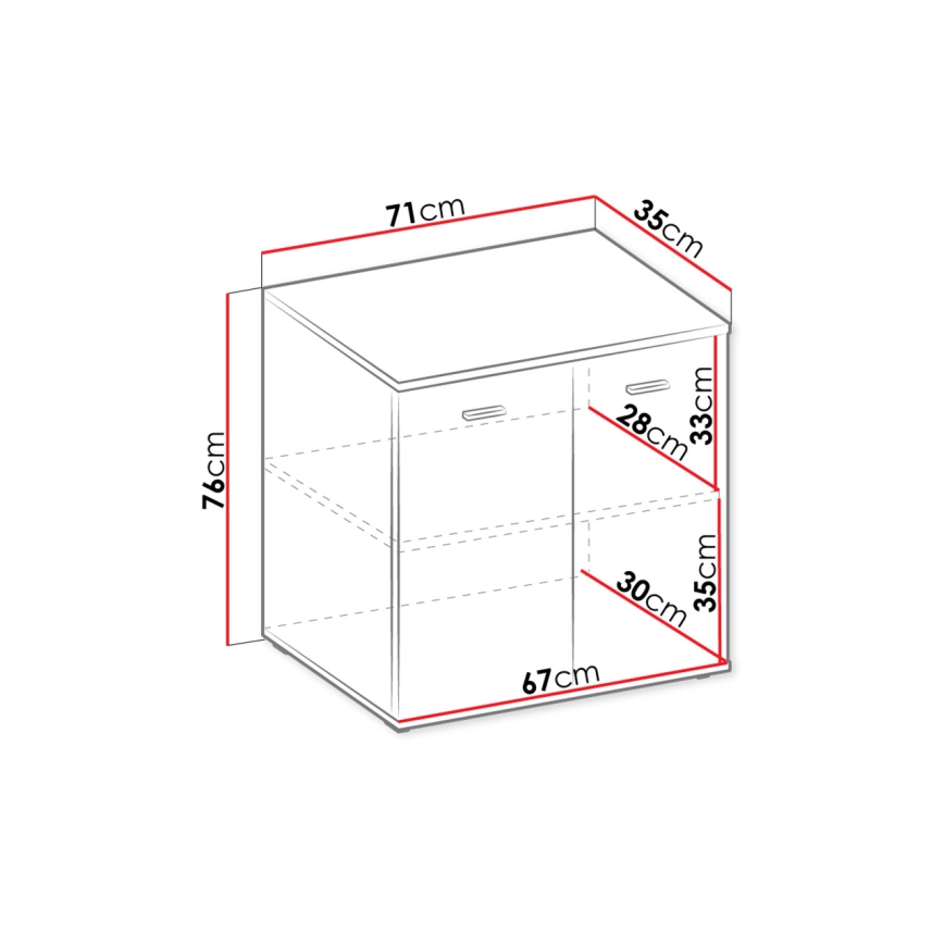 Komoda MIKE 76x71 cm bijela
