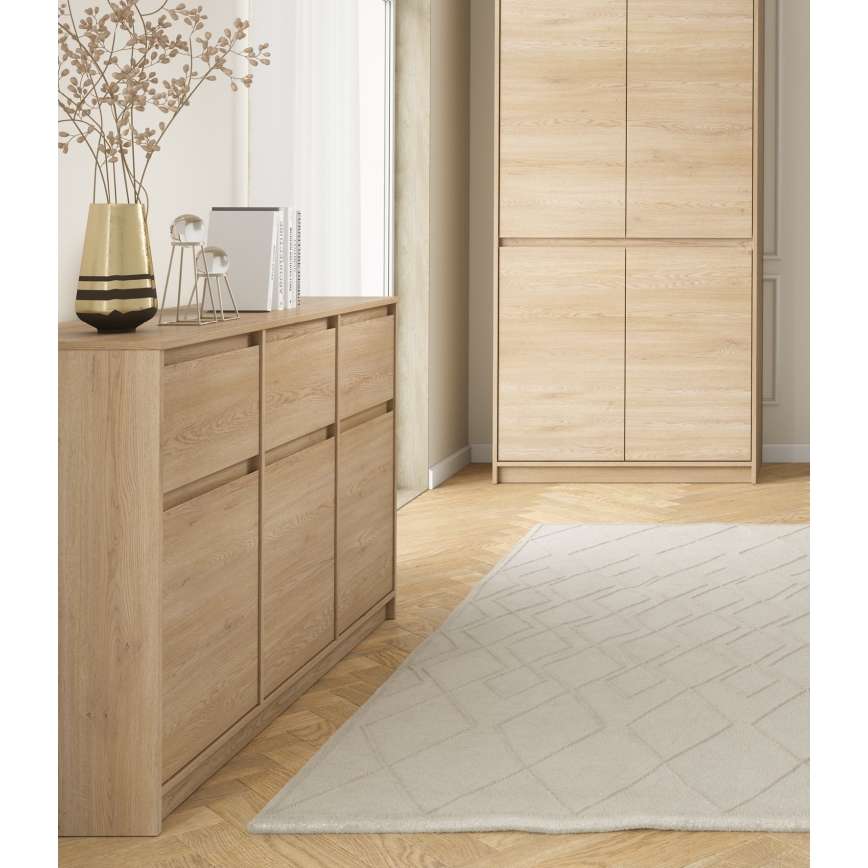Komoda MIYABI 138x86x40 cm hrast Cremona