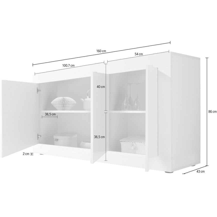 Komoda NERILA bijela/smeđa