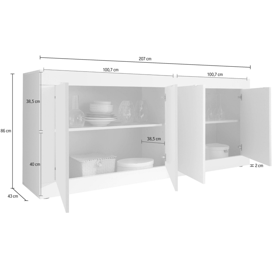 Komoda NERILA crna/smeđa